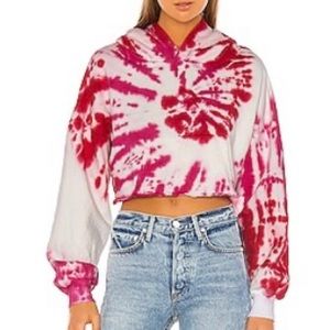Lovers + Friends Tie Dye Crop Hoodie